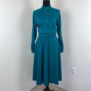 Vintage Berkeley Dress Womens Ten Petite Secretary Trad Wife Retro Mock Neck